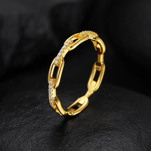 Moissanite Unisex Chained Ring