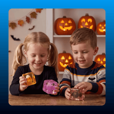 Glow-in-the-Dark Halloween Stress Cubes (4 Pack)