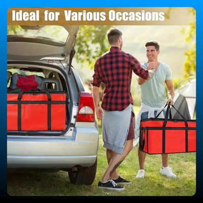 Foldable Oversized Red Cold & Heat-Resistant Insulated Bag