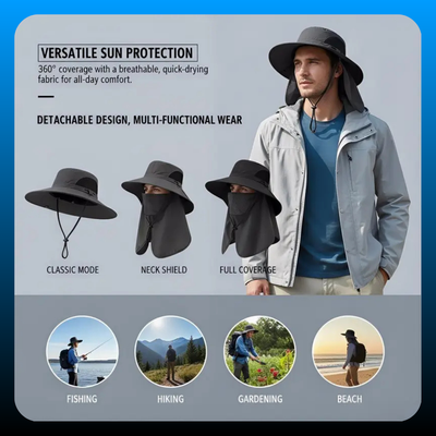 Detachable Outdoor Fishing Face & Cover Hat