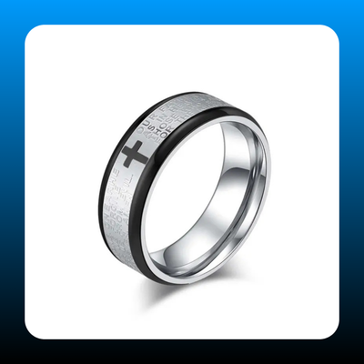 Stainless Steel Cross Prayer Ring