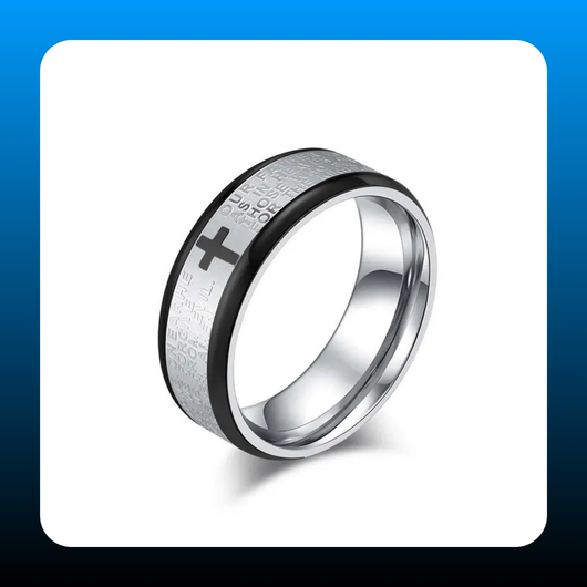 Stainless Steel Cross Prayer Ring