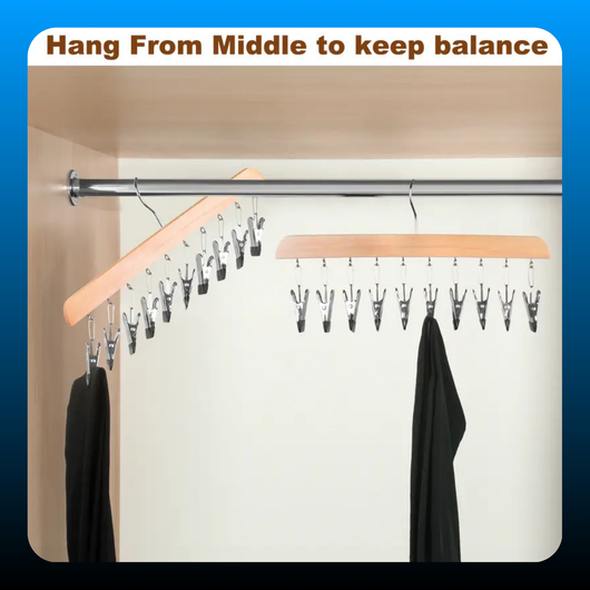 Legging Hanger for Closet Organizer with 10 Clips (2 Pack)