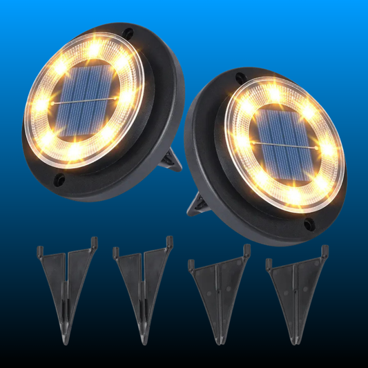 Solar Powered Outdoor Disk Lights (12 Pack)