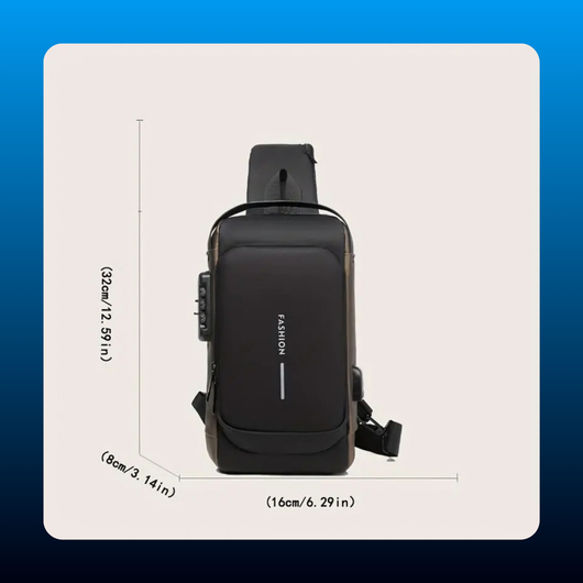 Anti-Theft Chest Sling Bag with Combination Lock
