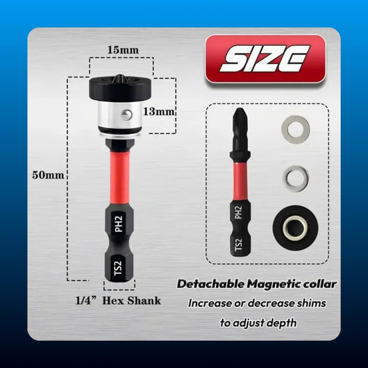 Magnetic Collar Screwdriver Bits PH2 (5 Pack)