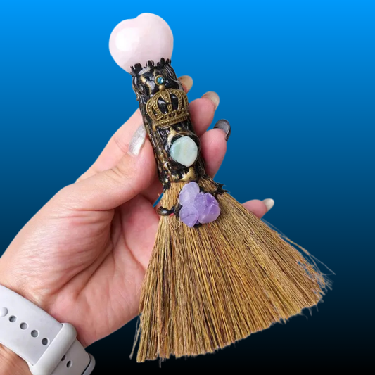 Crystal Broom Gemstone for Cleansing and Healing