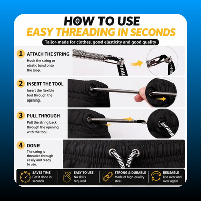 Bendable Threading Tool for Drawstrings (2 PCS)