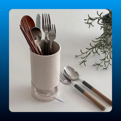 Kitchen Utensil Drying Holder with Drain Tray