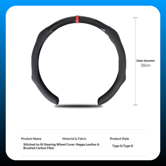 Carbon Fiber Microfiber 5D Steering Wheel Cover