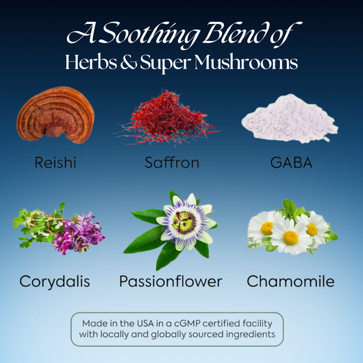 Mushroom Sleep Gummies – Melatonin Free, With Saffron for Deep Rest