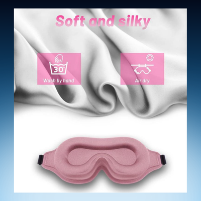 3D Contoured Blackout Sleep Eye Mask with Lash-Friendly Design