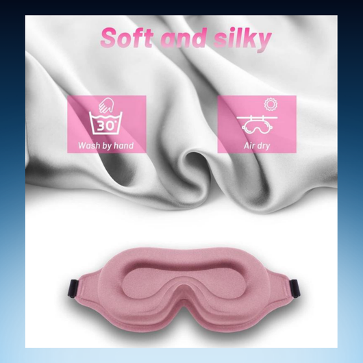3D Contoured Blackout Sleep Eye Mask with Lash-Friendly Design