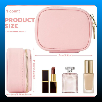 Small Makeup Bag Travel Train Case with Mirror and Light
