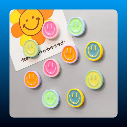 Smiling Face Design Fridge Magnet (10 PCS)