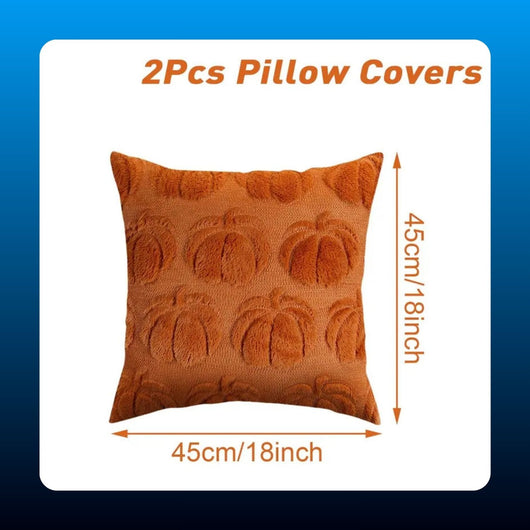 Tufted Pumpkin Fall Pillow Covers (2 Pack)