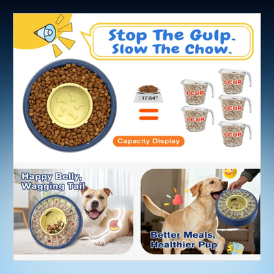 Rotating Slow Feeder Puzzle Bowl