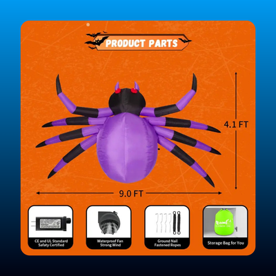 Giant Inflatable Spider with Lights