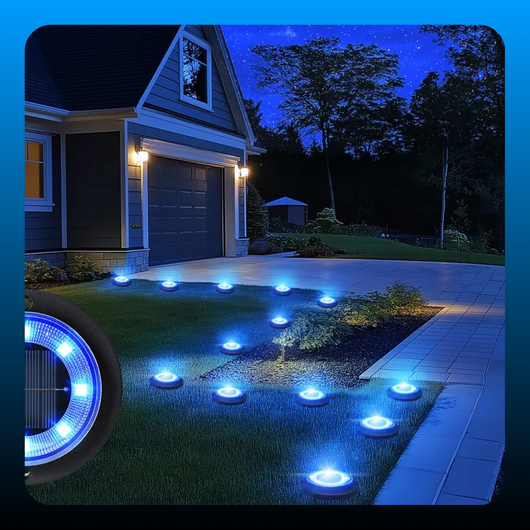 Solar Powered Outdoor Disk Lights (12 Pack)