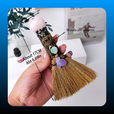 Crystal Broom Gemstone for Cleansing and Healing