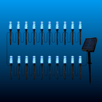 20-LED Solar Garden Stake Lights