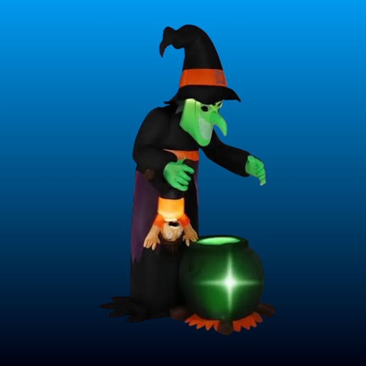 Animated Witch Over Glowing Cauldron