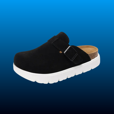 Genuine Leather Platform Clogs
