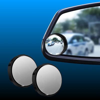 2PCS Round HD Glass Convex Rear View Mirror