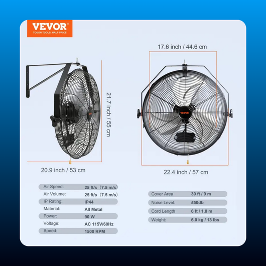 Waterproof Wall Mounted Oscillating Fan