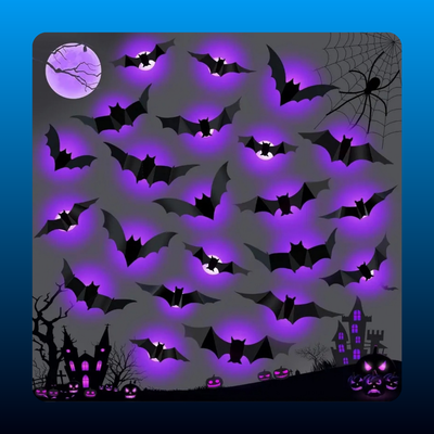 3D Bat Halloween Wall Decorations (36 Piece)