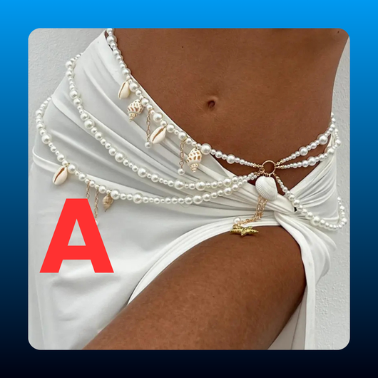 Shell and Starfish Layered Waist Chain