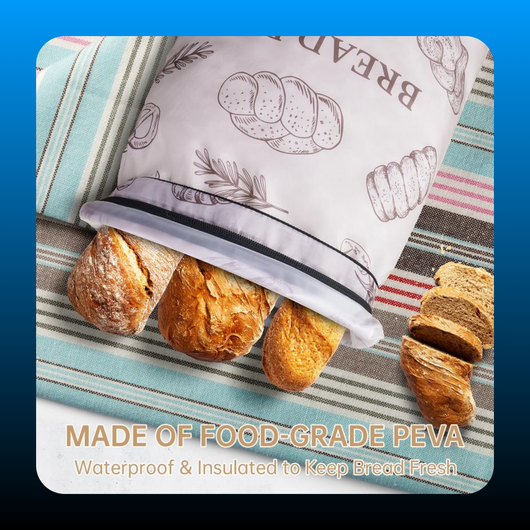 2PCS Reusable Bread Storage Zipper Bags