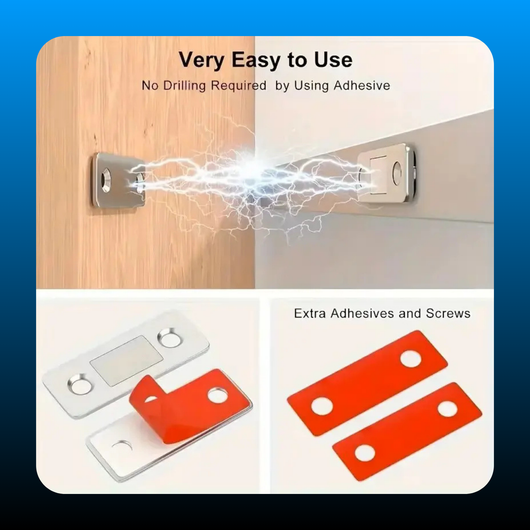 64pcs Ultra-Thin Stainless Steel Cabinet Door Closer