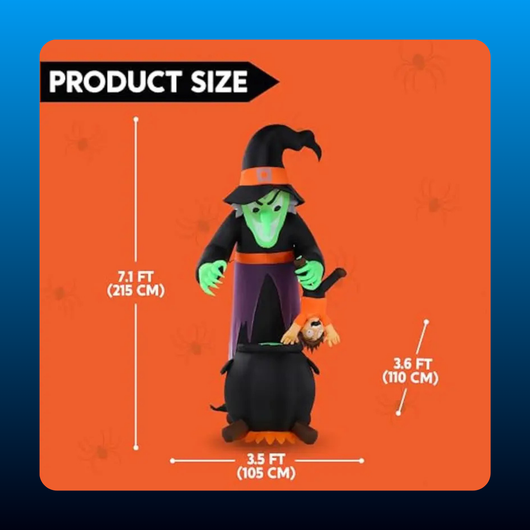 Animated Witch Over Glowing Cauldron