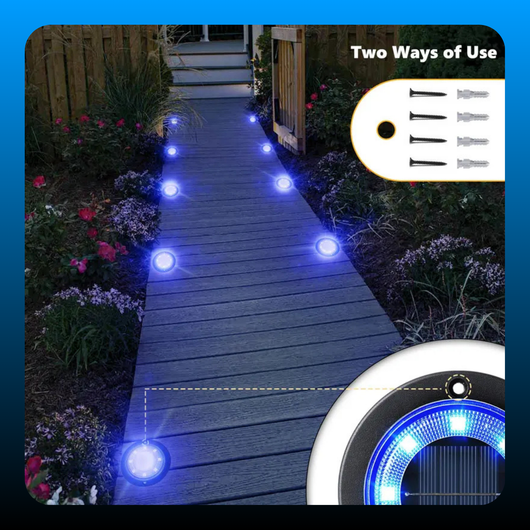 Solar Powered Outdoor Disk Lights (12 Pack)