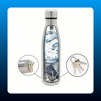 Stainless Water Bottle with Hidden Compartment