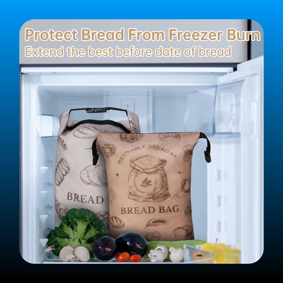 2PCS Reusable Bread Storage Zipper Bags