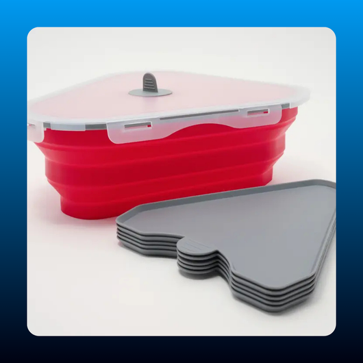 Collapsible Pizza Storage Container with Dividers