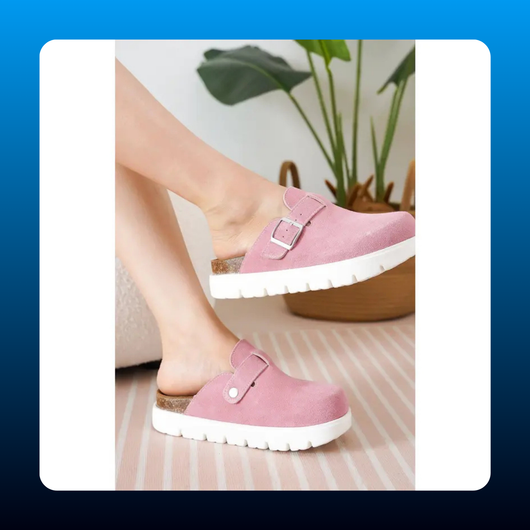Genuine Leather Platform Clogs