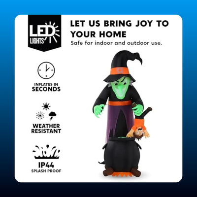 Animated Witch Over Glowing Cauldron
