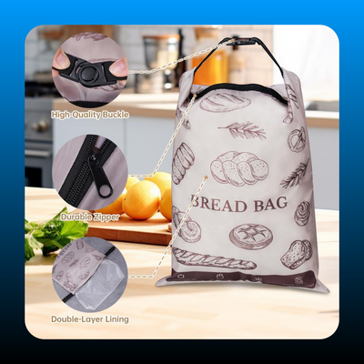 2PCS Reusable Bread Storage Zipper Bags