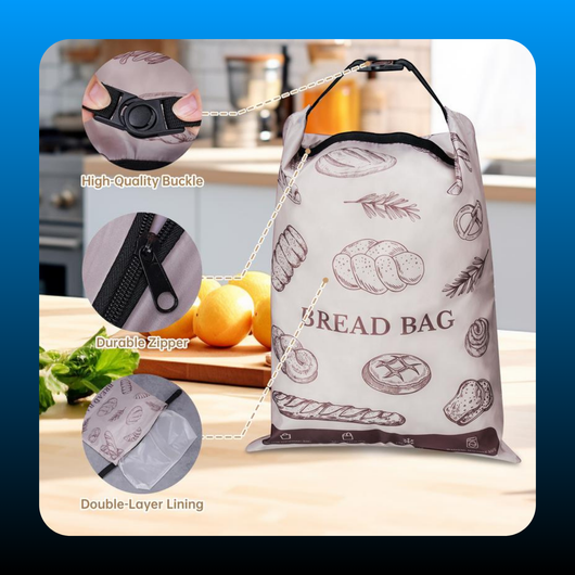2PCS Reusable Bread Storage Zipper Bags