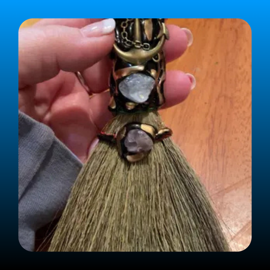 Crystal Broom Gemstone for Cleansing and Healing