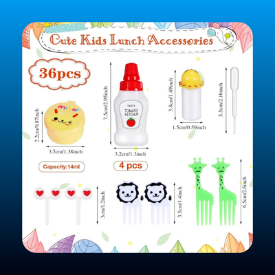Mini Condiment Bottles for Kids Lunch Box