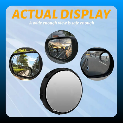 2PCS Round HD Glass Convex Rear View Mirror