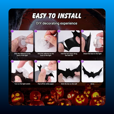 3D Bat Halloween Wall Decorations (36 Piece)