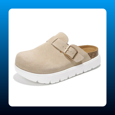 Genuine Leather Platform Clogs