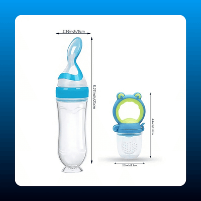 Baby Feeding Set with Squeeze Spoon and Fruit Feeder