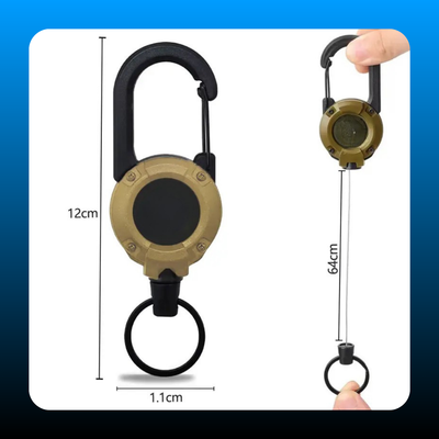 3 In 1 Retractable Pull Reel Carabiner Keychain