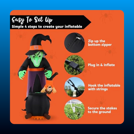 Animated Witch Over Glowing Cauldron